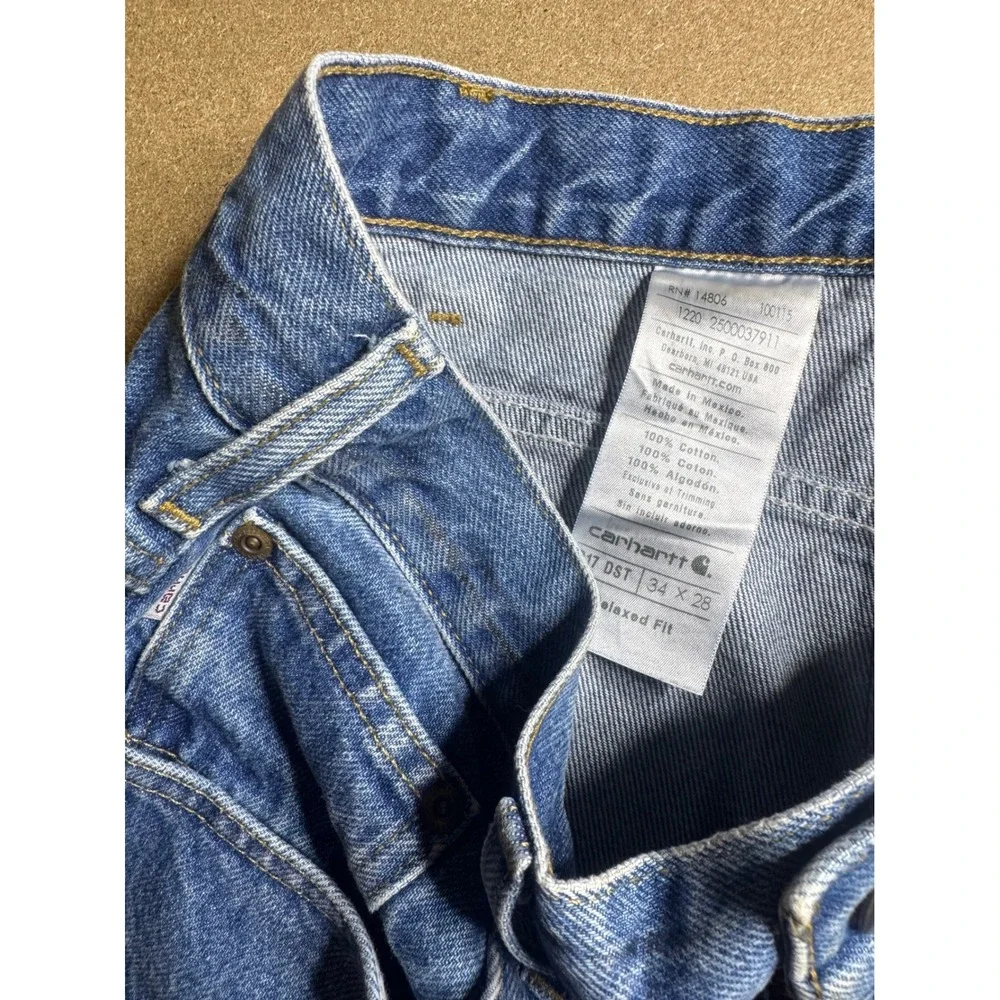 Carhartt B17‎ DST Relaxed Fit Straight Leg Jeans Mens 34x28 Blue Denim Workwear